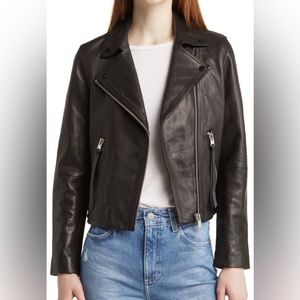 AllSaints Dalby Black Leather Jacket